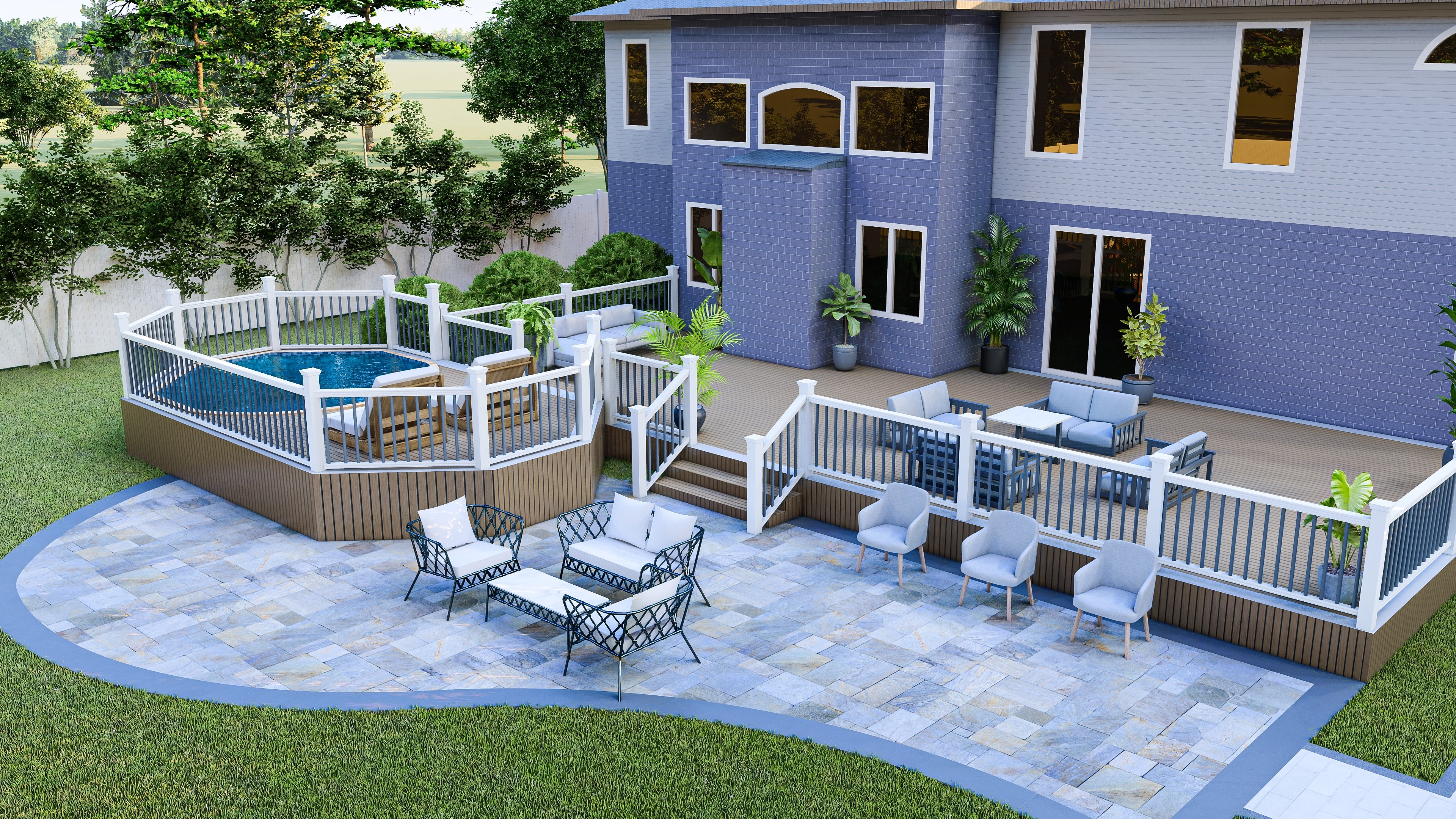 Concrete patio installation in Frisco